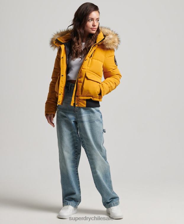mujer Superdry amarillo chaqueta bomber everest 2R68Z3811