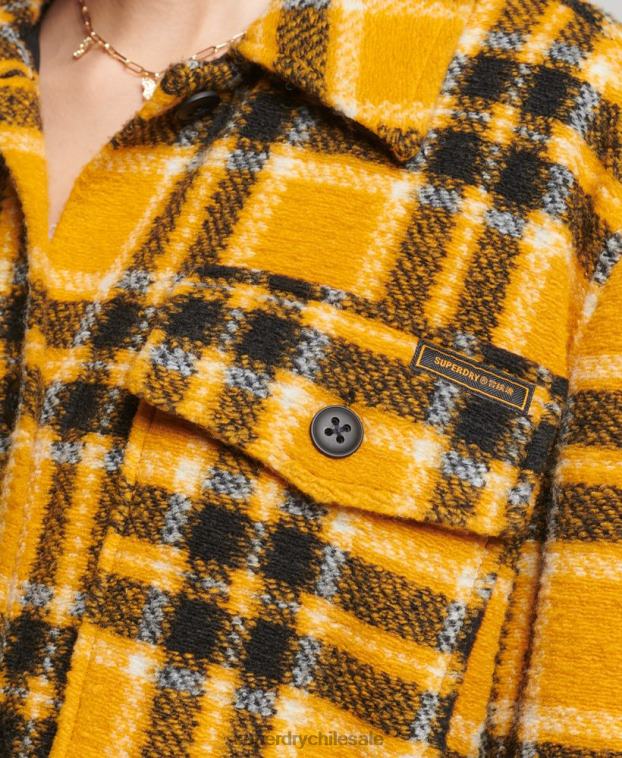 mujer Superdry amarillo sobrecamisa chaqueta 2R68Z5483