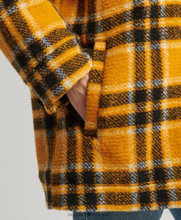 mujer Superdry amarillo sobrecamisa chaqueta 2R68Z5483