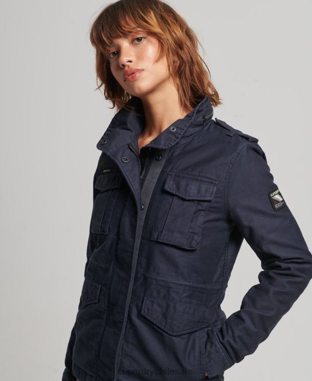 mujer Superdry azul Chaqueta militar con forro de borreguito Rookie 2R68Z5667
