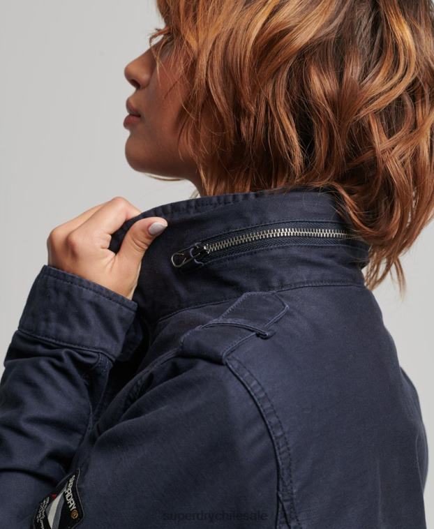 mujer Superdry azul Chaqueta militar con forro de borreguito Rookie 2R68Z5667