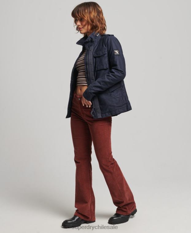 mujer Superdry azul Chaqueta militar con forro de borreguito Rookie 2R68Z5667