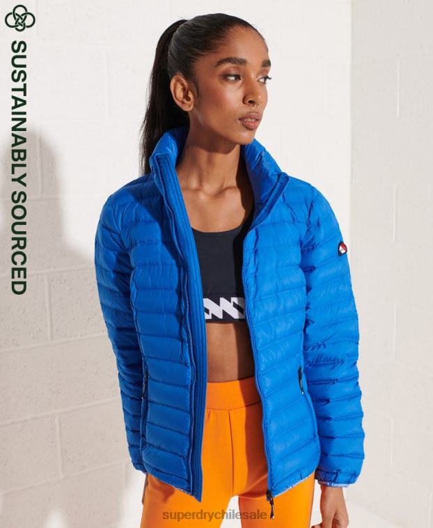 mujer Superdry azul chamarra capitonada de plumas 2R68Z5708