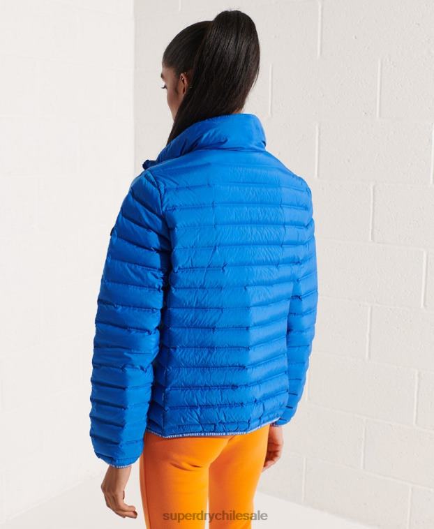 mujer Superdry azul chamarra capitonada de plumas 2R68Z5708