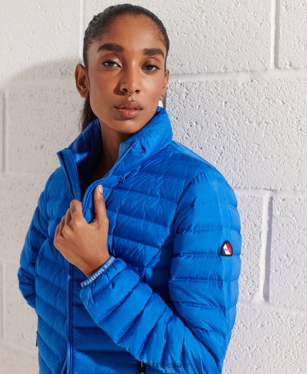 mujer Superdry azul chamarra capitonada de plumas 2R68Z5708