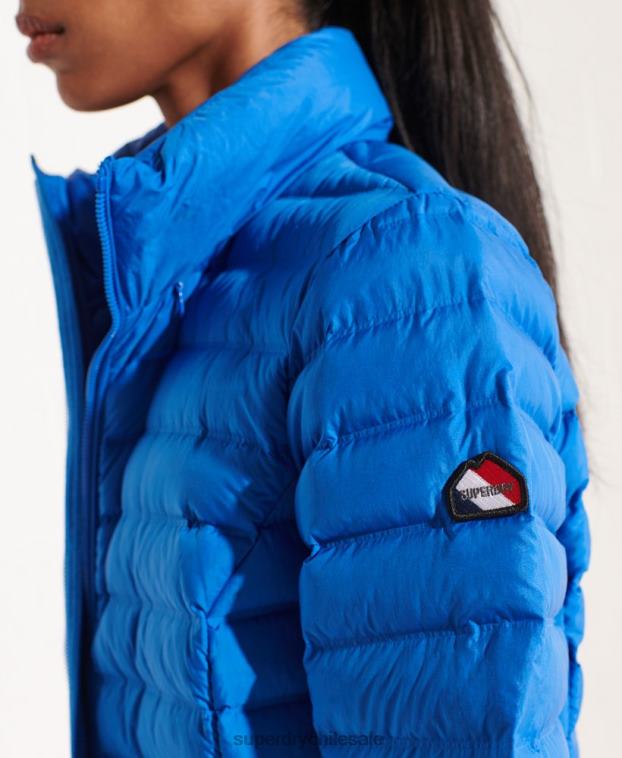 mujer Superdry azul chamarra capitonada de plumas 2R68Z5708