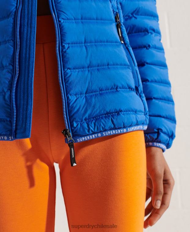 mujer Superdry azul chamarra capitonada de plumas 2R68Z5708