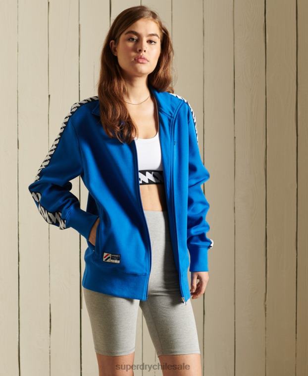 mujer Superdry azul chamarra de chándal con cinta oversize 2R68Z6165