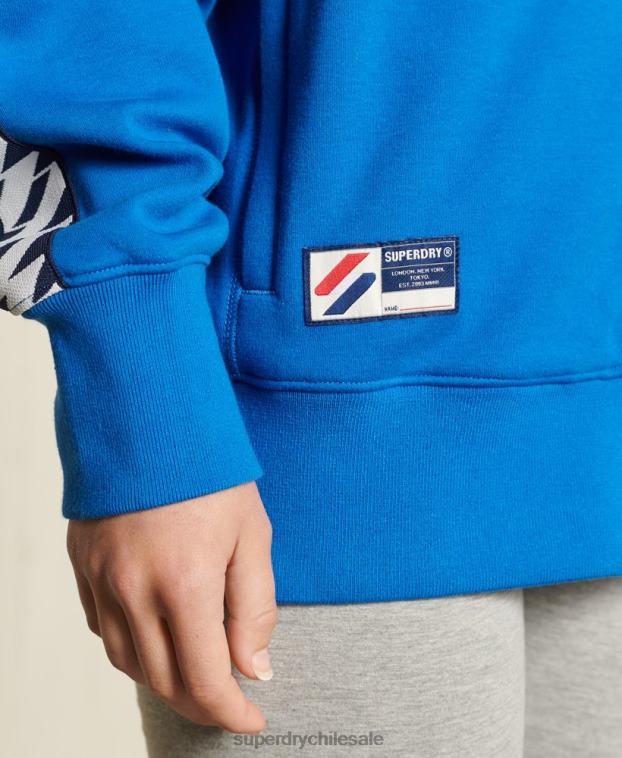 mujer Superdry azul chamarra de chándal con cinta oversize 2R68Z6165