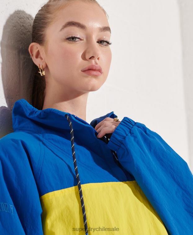 mujer Superdry azul chamarra de chándal corta 2R68Z5706