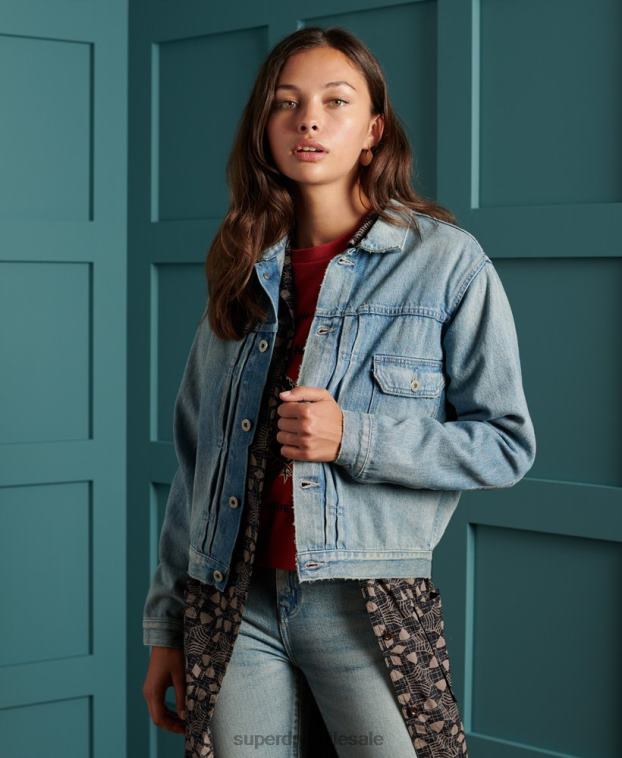 mujer Superdry azul chaqueta de trabajo japonesa seca de edición limitada 2R68Z3846