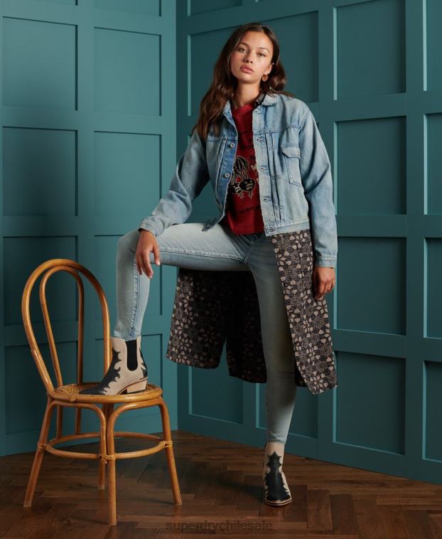 mujer Superdry azul chaqueta de trabajo japonesa seca de edición limitada 2R68Z3846