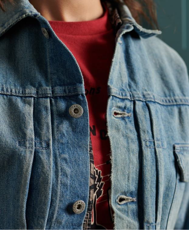 mujer Superdry azul chaqueta de trabajo japonesa seca de edición limitada 2R68Z3846