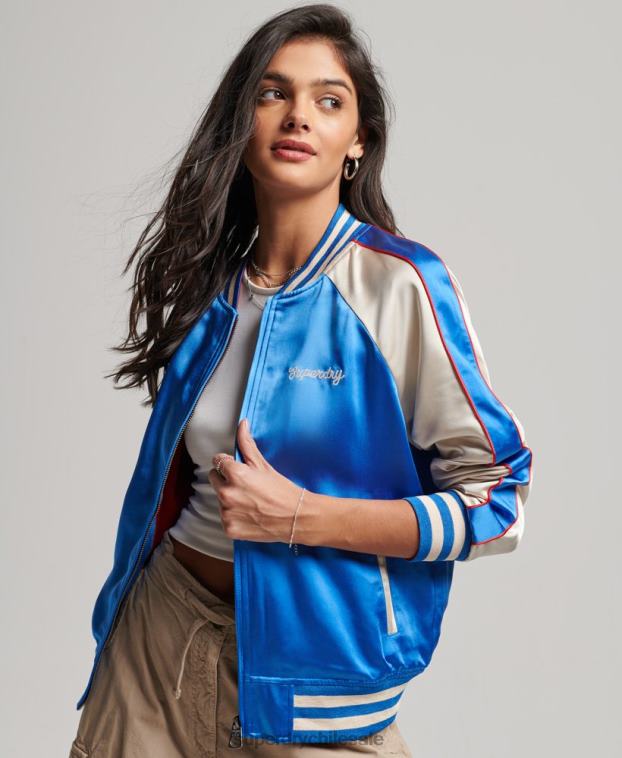 mujer Superdry azul chaqueta derby con ruedas 2R68Z2137