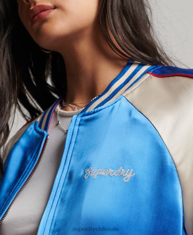 mujer Superdry azul chaqueta derby con ruedas 2R68Z2137