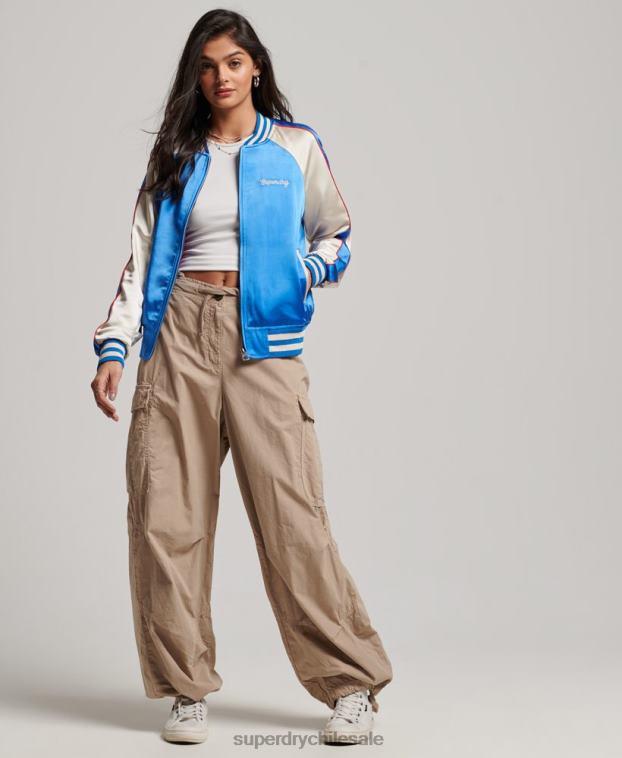 mujer Superdry azul chaqueta derby con ruedas 2R68Z2137