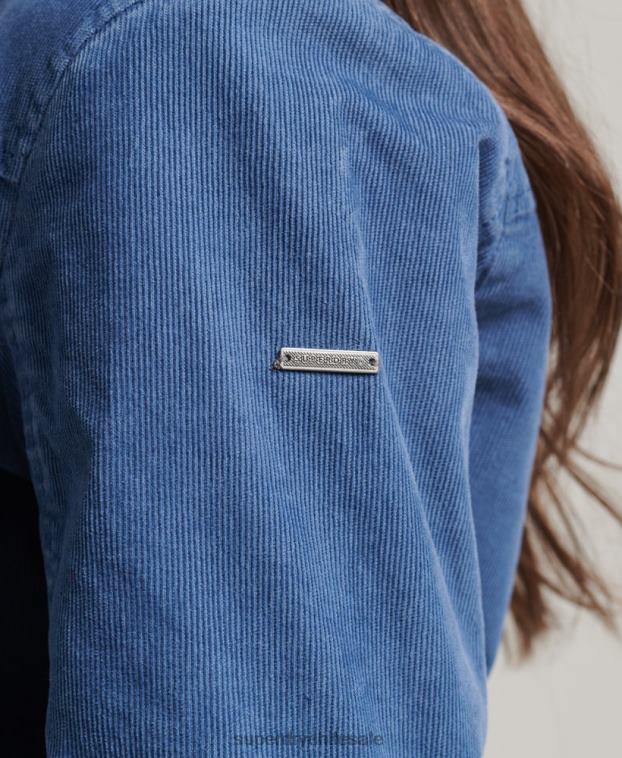 mujer Superdry azul chaqueta indie con forro de borreguito 2R68Z5557