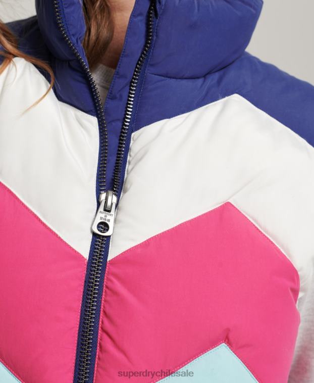 mujer Superdry azul claro chaleco acolchado con panel retro 2R68Z5473