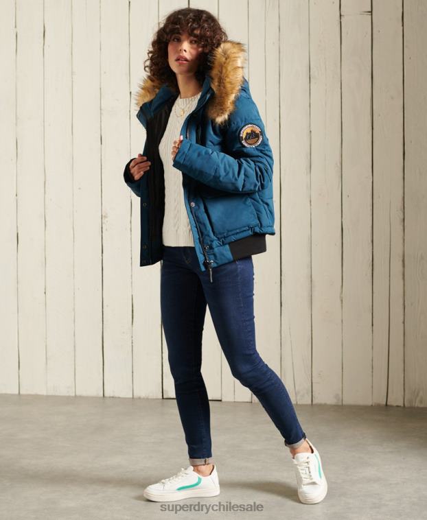 mujer Superdry azul claro chaqueta bomber everest 2R68Z5735