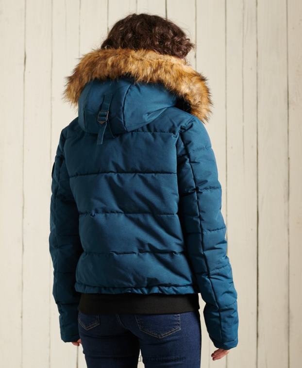 mujer Superdry azul claro chaqueta bomber everest 2R68Z5735