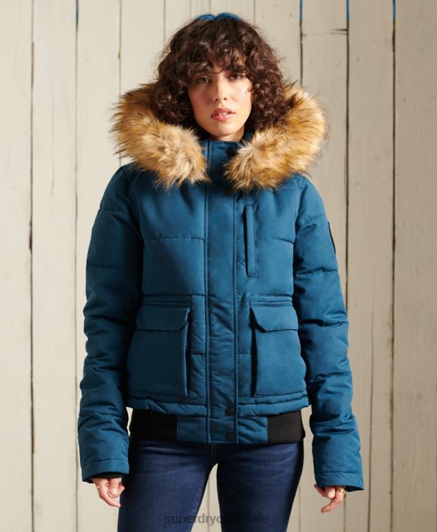 mujer Superdry azul claro chaqueta bomber everest 2R68Z5735