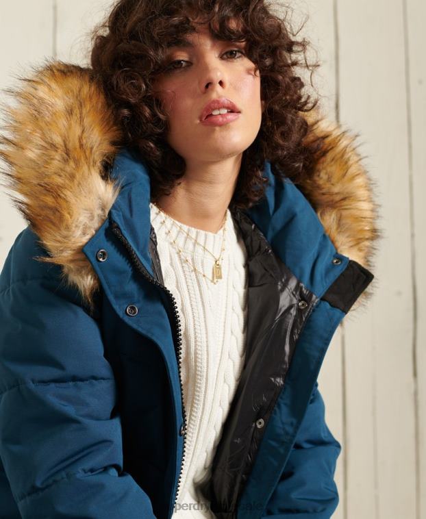 mujer Superdry azul claro chaqueta bomber everest 2R68Z5735