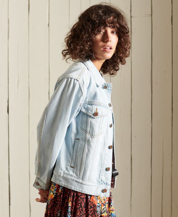 mujer Superdry azul claro chaqueta de camionero de novio 2R68Z5615