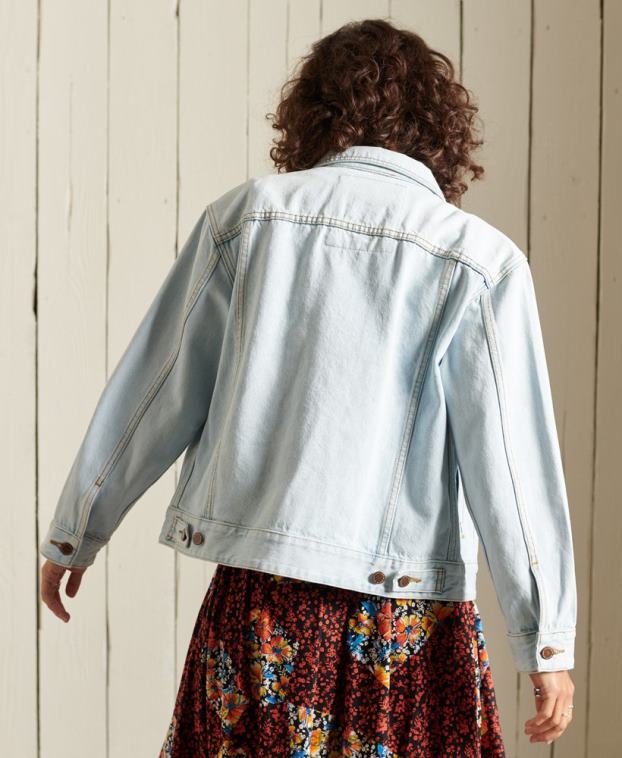 mujer Superdry azul claro chaqueta de camionero de novio 2R68Z5615