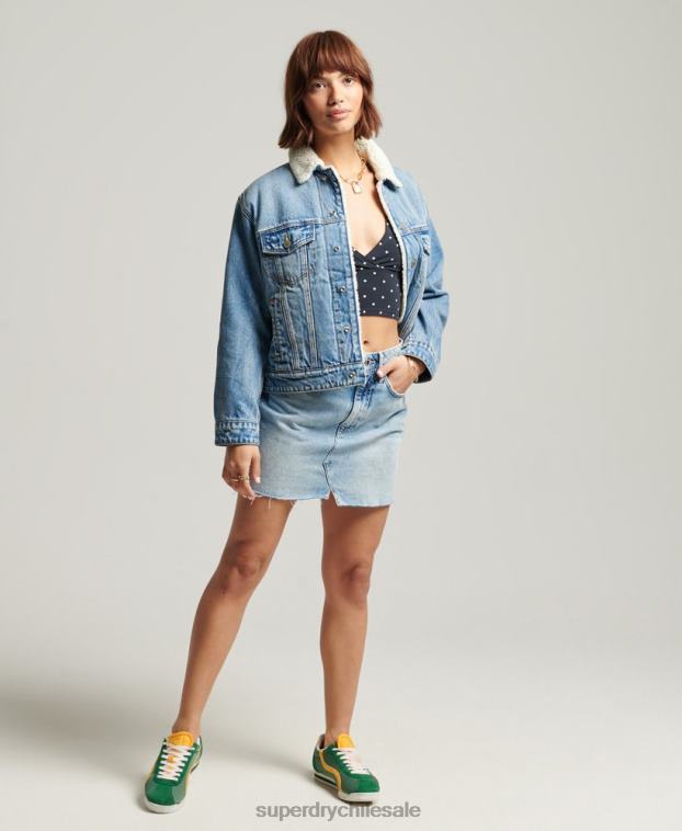 mujer Superdry azul claro chaqueta sherpa de novio 2R68Z5680