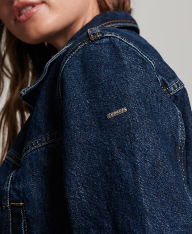 mujer Superdry azul oscuro chamarra de mezclilla indie club 2R68Z3589
