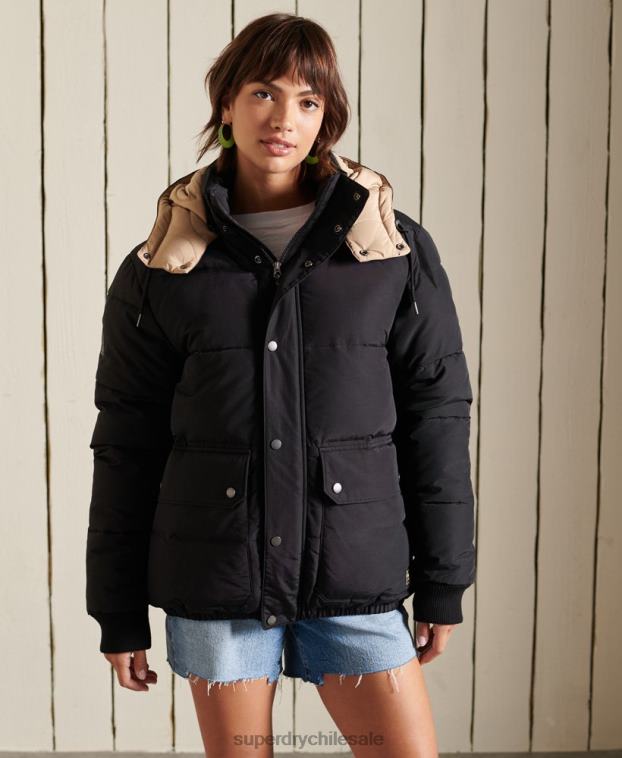 mujer Superdry azul oscuro chaqueta acolchada oversize de montaña 2R68Z5566