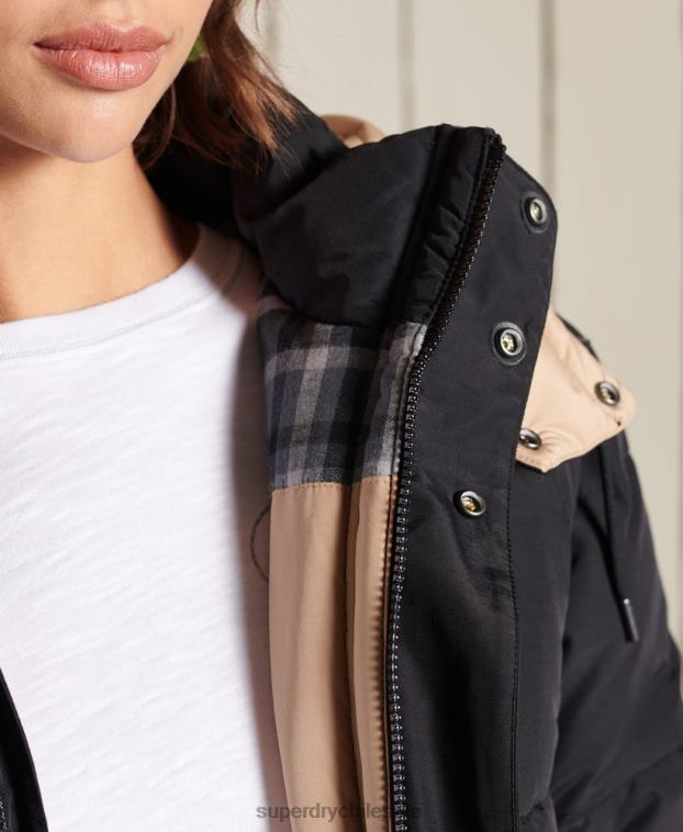 mujer Superdry azul oscuro chaqueta acolchada oversize de montaña 2R68Z5566