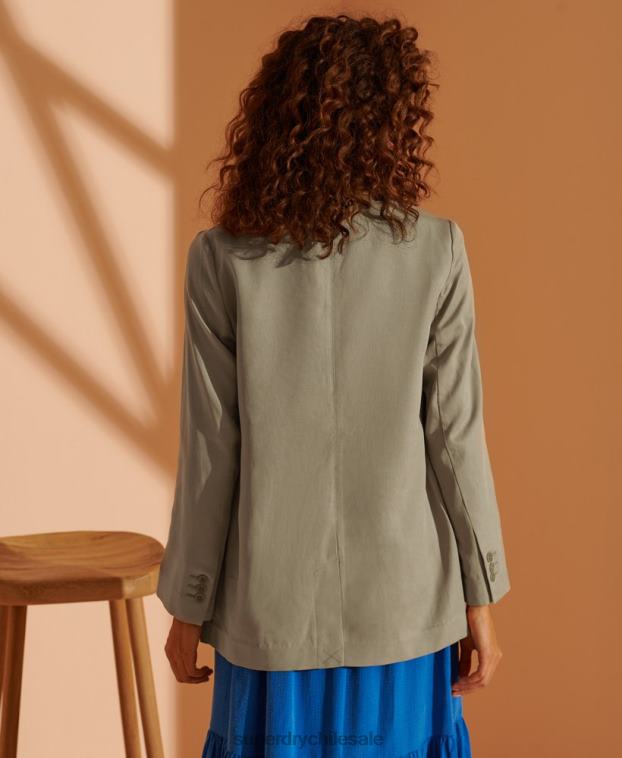 mujer Superdry beige blazer de tencel edición limitada 2R68Z5531