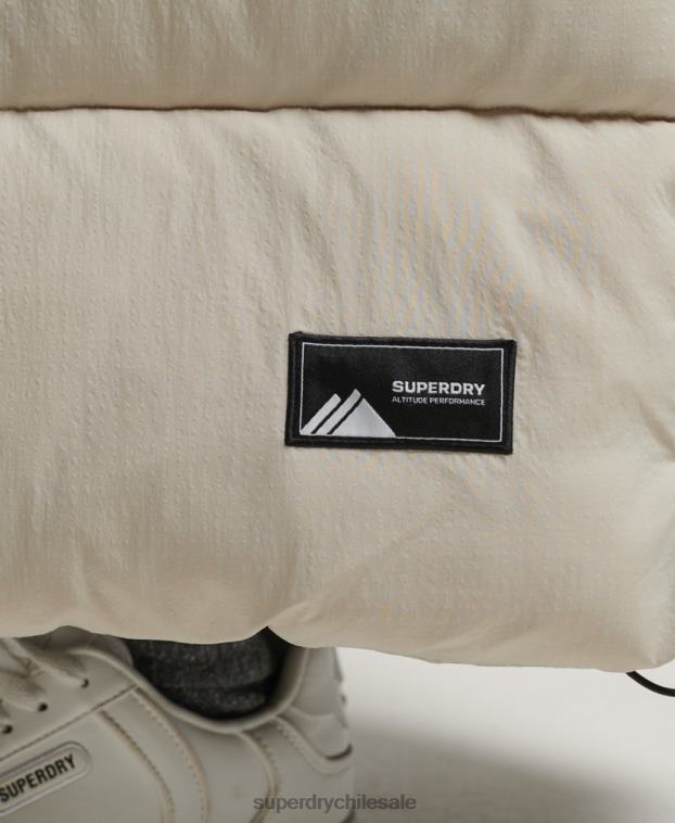 mujer Superdry beige chaleco acolchado largo de ripstop 2R68Z3651