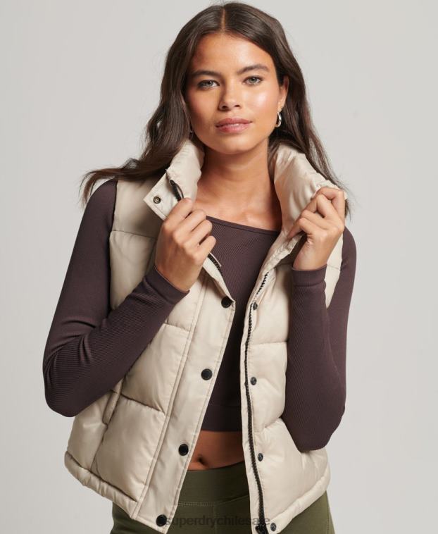 mujer Superdry beige chaleco sport montaña 2R68Z5632
