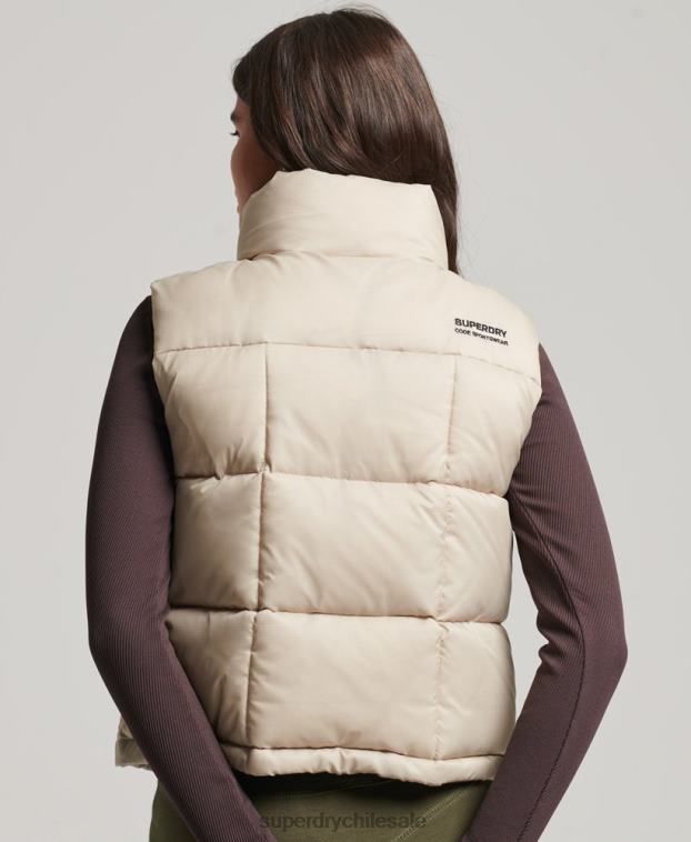 mujer Superdry beige chaleco sport montaña 2R68Z5632
