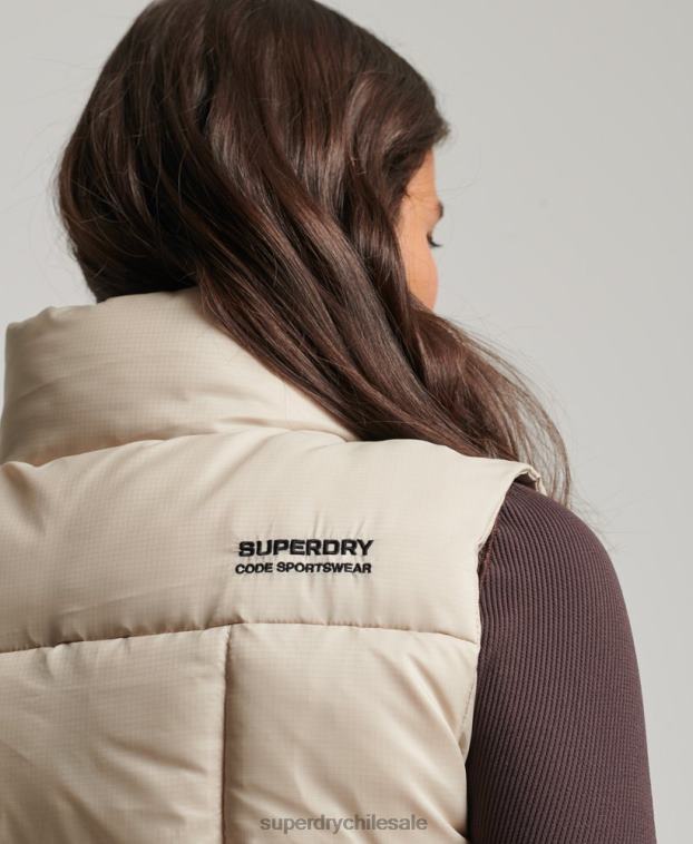 mujer Superdry beige chaleco sport montaña 2R68Z5632