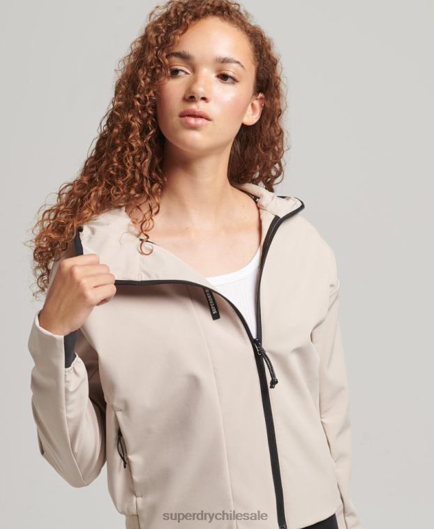 mujer Superdry beige chamarra capitonada técnica 2R68Z5521