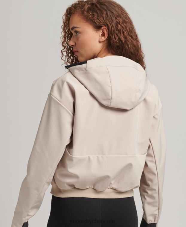 mujer Superdry beige chamarra capitonada técnica 2R68Z5521