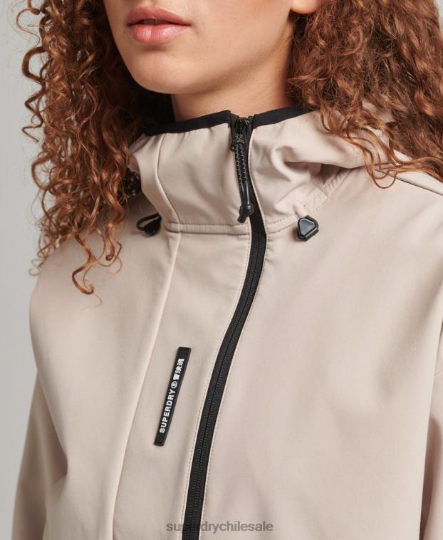 mujer Superdry beige chamarra capitonada técnica 2R68Z5521