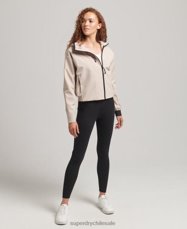 mujer Superdry beige chamarra capitonada técnica 2R68Z5521