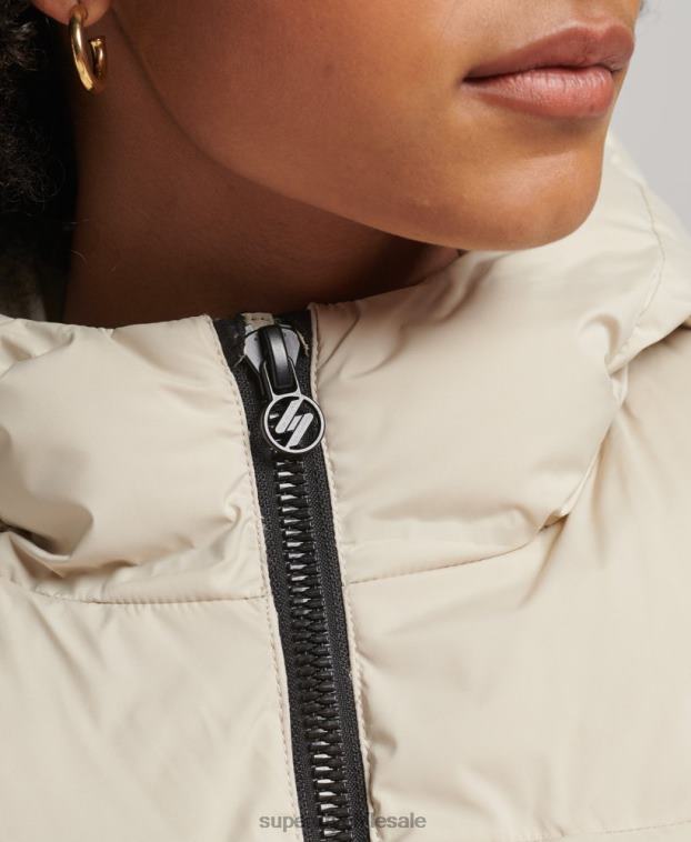 mujer Superdry beige chaqueta acolchada termosellada 2R68Z3679