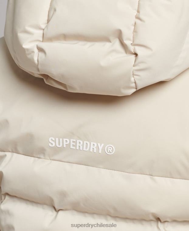 mujer Superdry beige chaqueta acolchada termosellada 2R68Z3679