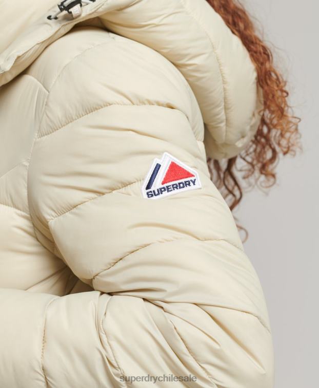 mujer Superdry beige chaqueta corta con capucha fuji 2R68Z3804