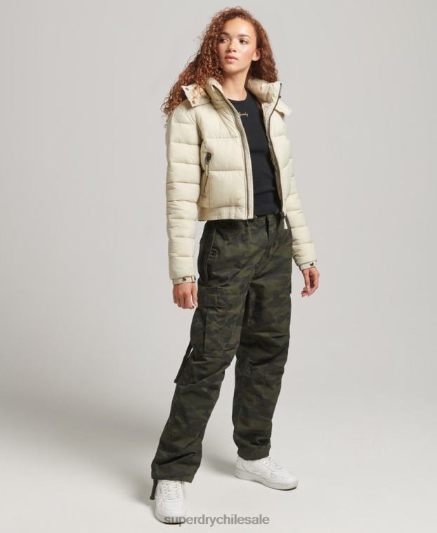 mujer Superdry beige chaqueta corta con capucha fuji 2R68Z3804
