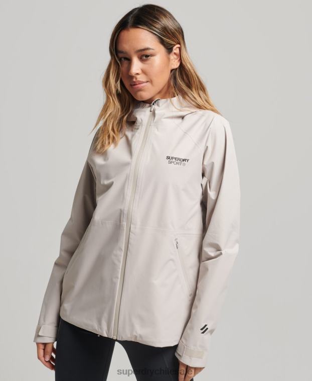 mujer Superdry beige chaqueta impermeable 2R68Z3555