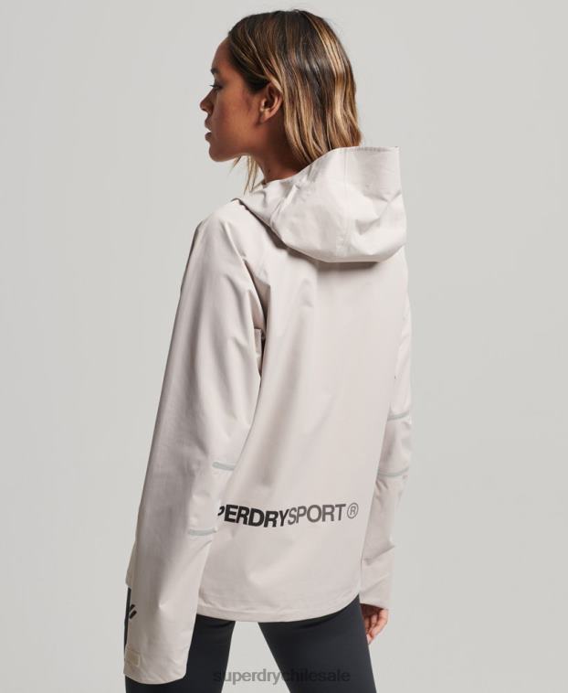 mujer Superdry beige chaqueta impermeable 2R68Z3555