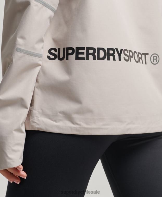 mujer Superdry beige chaqueta impermeable 2R68Z3555
