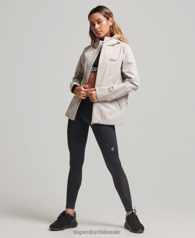 mujer Superdry beige chaqueta impermeable 2R68Z3555