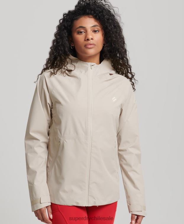 mujer Superdry beige chaqueta impermeable 2R68Z5616